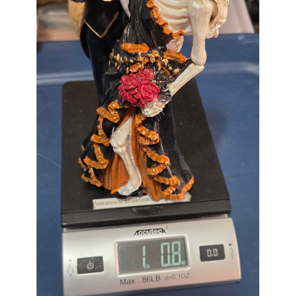 Halloween Skeleton Couple Gothic Decor Figurines Day Of The Dead Wedding Dress - Picture 6 of 8